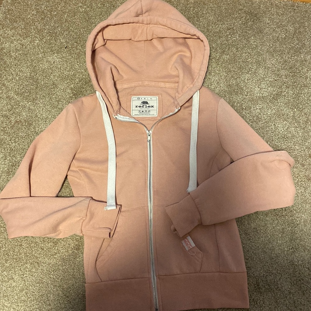 Cream pink zip up